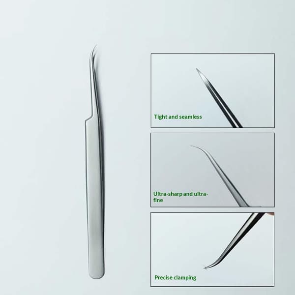 Fiber Tip Rustfritt Stål Vippeextensions Pinsett Antistatisk M A