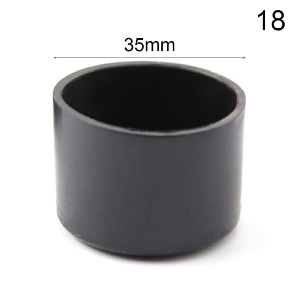 Gjennomsiktig Gummi Gulv Stol Anti Ripe Protector Cap Møbler Black 35mm