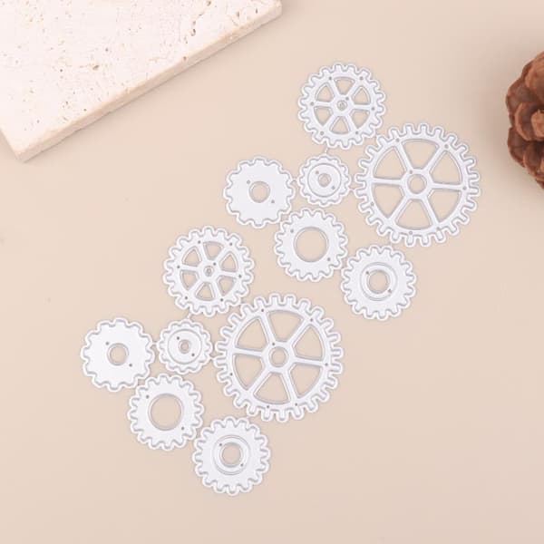2 st Steampunk Gear metallskärningsformar för scrapbooking DIY Clipar 2Set