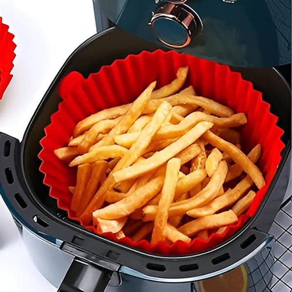 Air Fryer Silikonkruka Säker Ugnskorg Foder Non-Stick Bakning Blue