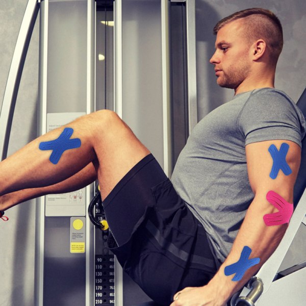 Självhäftande Terapeutisk Elastisk Tejp Sport Gym Physio Muscle Nude