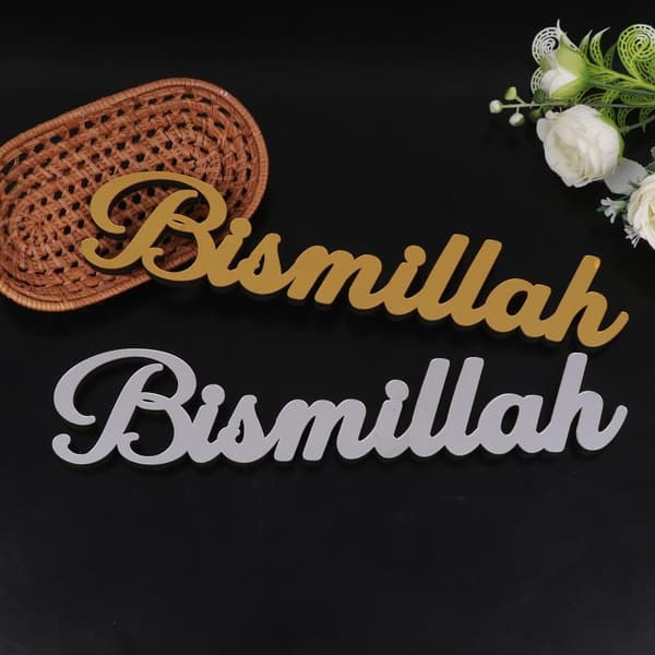 Eid Mubarak Bordpynt Med Måne Stjerne Lykt Akryl Islam Silver