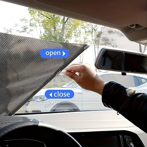 Bärbar infällbar rullgardin med sugkoppar solskydd A6