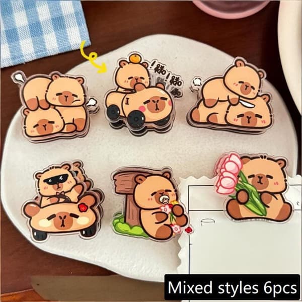 Sarjakuva Kapibara Muistileike 6pcs