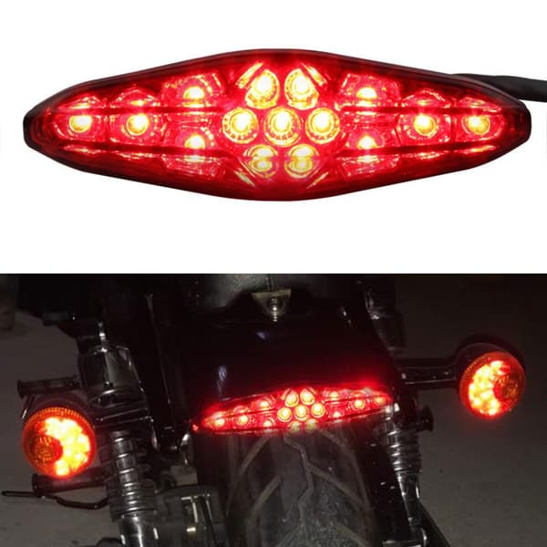 1 stk. 12V motorcykel bremse stop baglygter nummerplade bag T A2