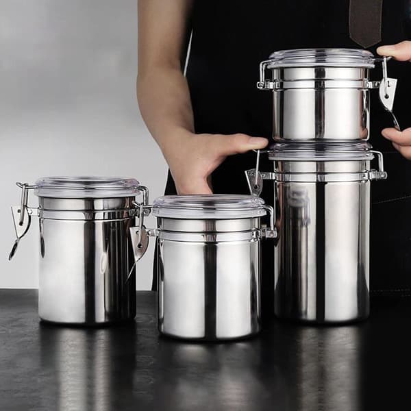 Kaffebønnebeholder Lufttett Oppbevaringsboks Rustfritt Stål B1