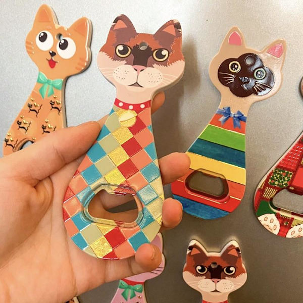 Kat Akryl Køleskabsmagnet A1