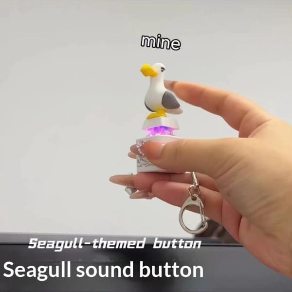 1 stk. Mine Seagull Keycap Nøkkelring Lysende Lydende Fidget-leketøy