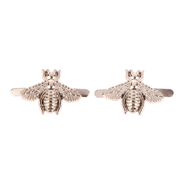 2 stk metal bi form dekoration spænde taske Clip lås hardware Silver