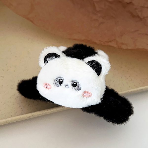 Docka plysch panda hår klo mode tecknad n stil djurhaj A3