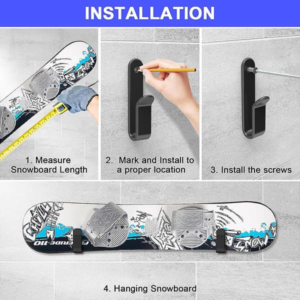 2 stk Horisontale Snowboard veggstativ