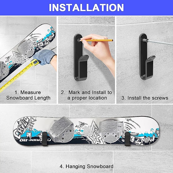 2st horisontella snowboardväggställ