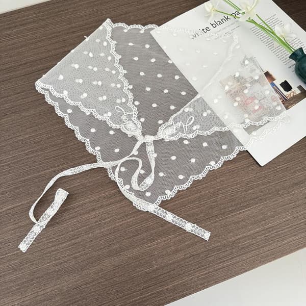 Mode Blonde Hår Tørklæde Wraps Kvinder Retro Hvid Vævet Blomster Tr A2