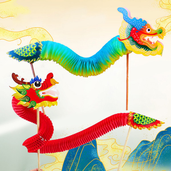 DIY Paper Dragon Nyår DIY tredimensionell dragblomma A2