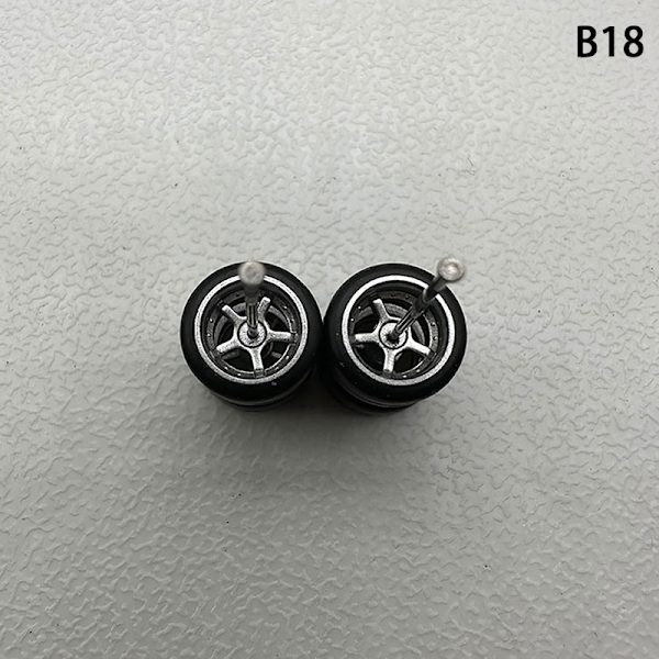 1 set 1/64 mallin auton pyörät kumirenkailla muokatut osat Ve B18 5Claws Silver
