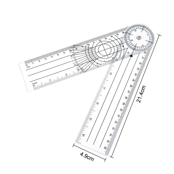 0-140 mm 360 graders goniometer vinkel Spinal vinkellinjal