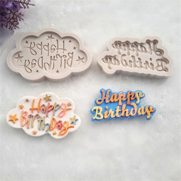 Vacker Grattis på födelsedagen Shape Lace Cake Form Cake Decor Pendan A