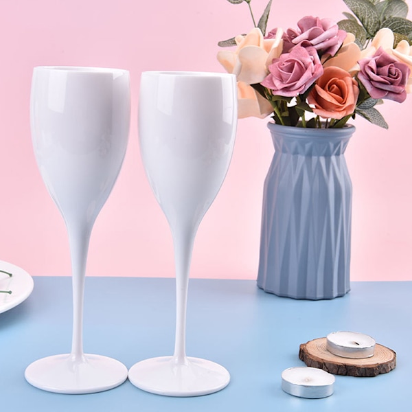 Champagne Flutes Glas Plast Vinglas Tåler opvaskemaskine Ch White