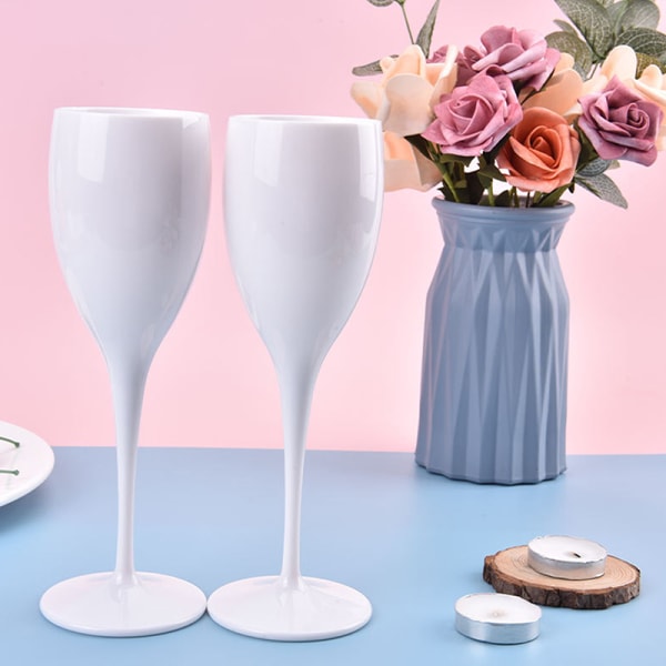 Champagne Flutes Glass Plast Vinglass Tåler oppvaskmaskin Ch Pink