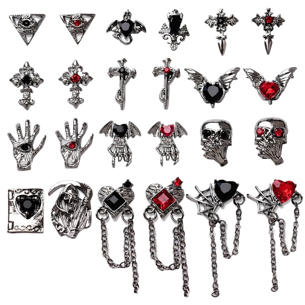 Tee itse nail art , 3d metalliseos, tumma kynsiristikkohämähäkki C