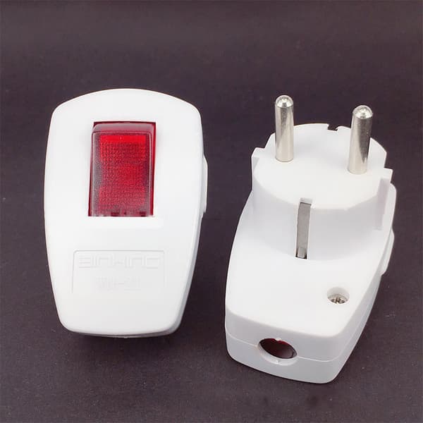 Gentrådbar EU-strømstik Med on-off Power Switch 250V 10A Modtagelse