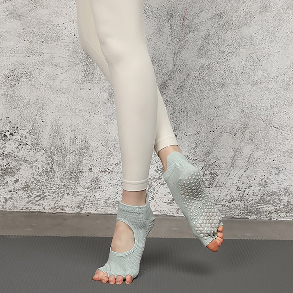 Kvinner Halvtå Ballett Yoga Sokker Sklisikker Peep Toe Anti-Slip Pi A6