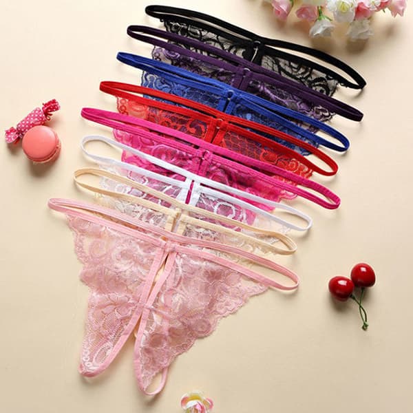 Kvinnor Sexiga Underkläder Spets BH Set Ruffle Transparent Underkläder Red