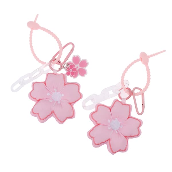 Pink Cherry Blossom Key Chain Sakura Pendant Flower Key Ring Ba B