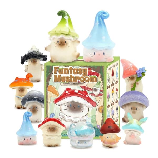 e Fantash Mushroom Cat PAI Series Blind Box Figurer Samleobjekt 1 Box Random