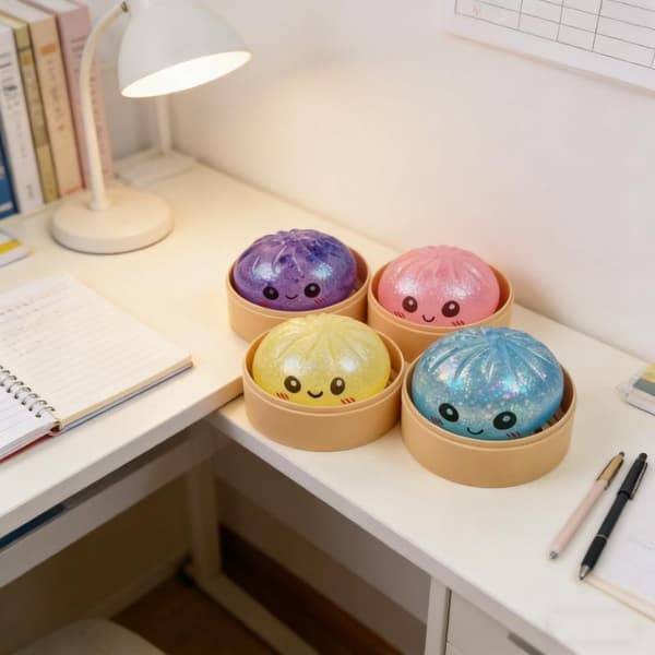 Overdimensjonerte Regnbue Dumpling Squishies Myk Sakte Rebound Sensorisk Blue