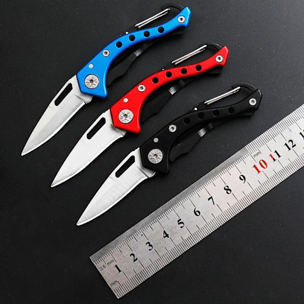 Bärbar Mini Pocket Nyckelring Multifunktion Vikbar Rostfri Blue