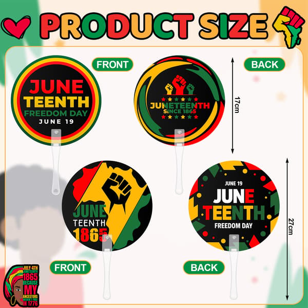 72 stk. Juneteenth plastik håndvifte bulk Juneteenth Freedom Day
