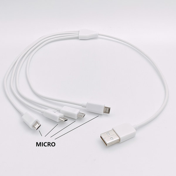 0,5M 4 Port Micro USB til USB Splitter Ladekabel til Smartp Black