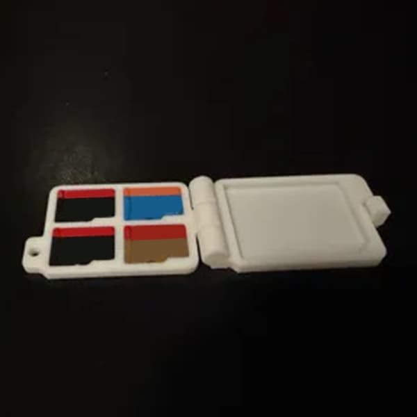 Micro SD-kort opbevaringsetui med nøglering kompatibel med SD/HC/ A4