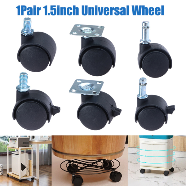 1 pari 1,5 tuuman universal pyörivä pyörätuoli C 1Pair