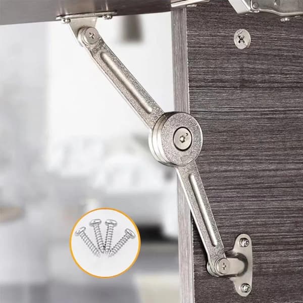 Lockstöd gångjärn i satin nickel fällbart lockstöd gångjärn med S 2PCS