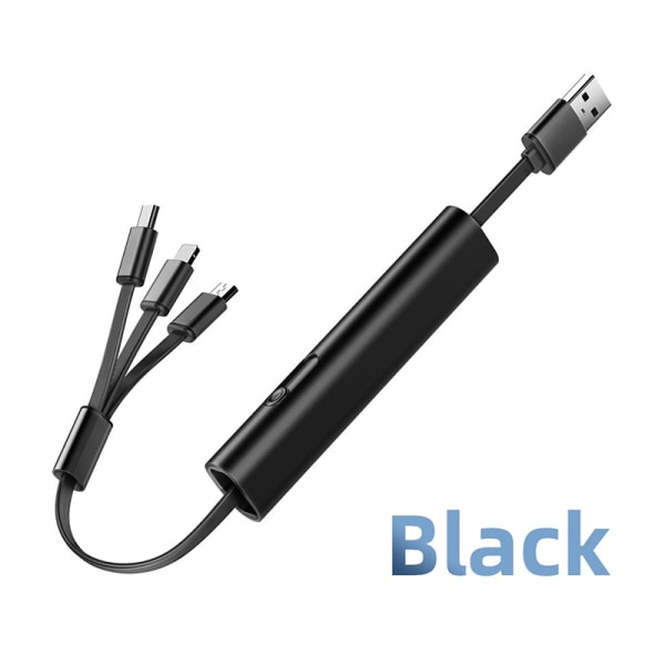 USB-ladekabel til mikro-USB Type-C 3A 3-i-1 Black
