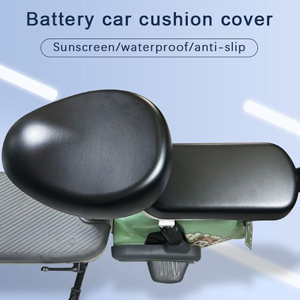 PU Elektrisk sykkelsetetrekk Batteri Bilsykkel Universal Se Black 2PCS