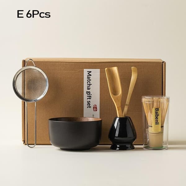 Bambu Matcha Vispset Chasen Chashaku Matcha Visp för Te C E 6Pcs