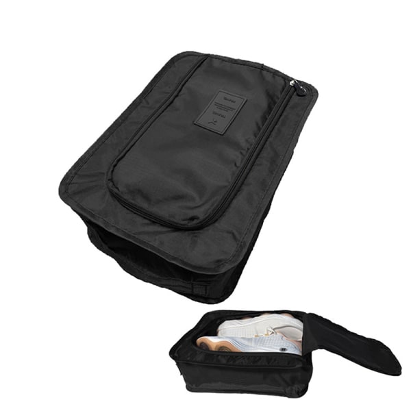 Vedenpitävä kenkälaukku kätevä matkalaukku nylon kannettava black