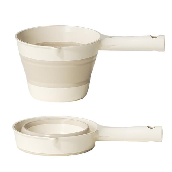 Hopfällbar Vattenskopa Hem Vatten Skopa Resevänlig Silikon Beige