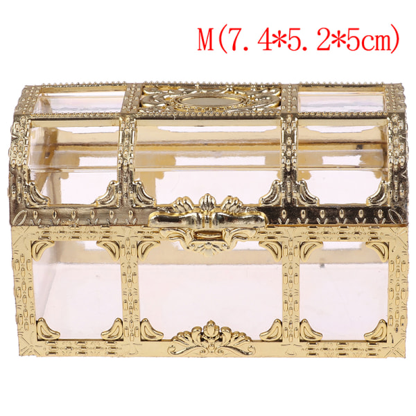 1 ST Bärbar Candy Hollow Gold Silver Treasure Chest Case Organ Gold M