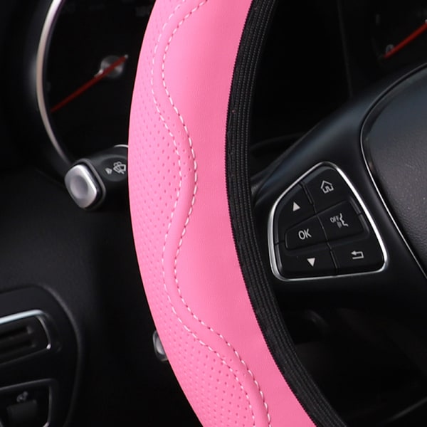 Ingen inre ring fiberläder präglad korrugerad elastisk styrning pink