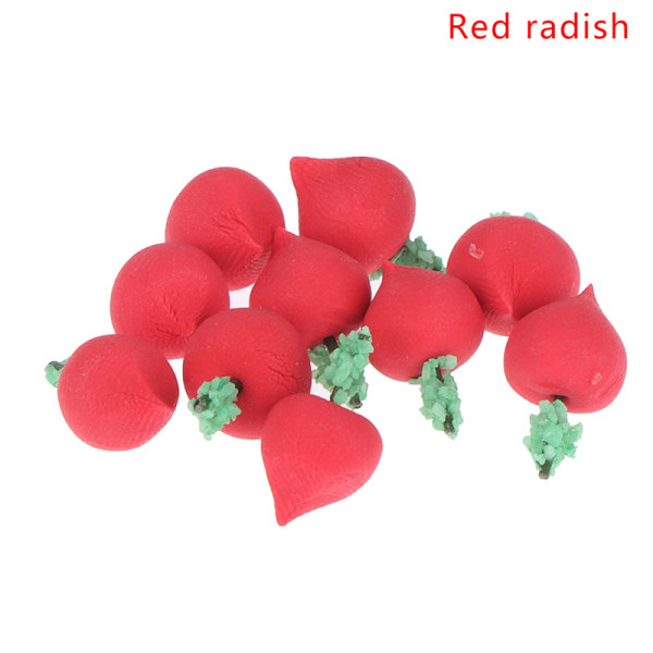 10st/ set 1:12 Dockhus Frukt Grönsaker Morot Tomat Rädisa Red radish