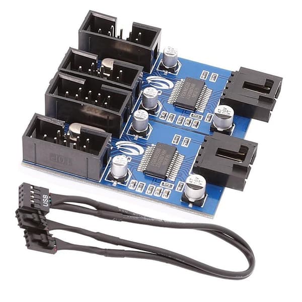 1 stk. 9-bens USB-splitter bundkort USB hun-interface-header
