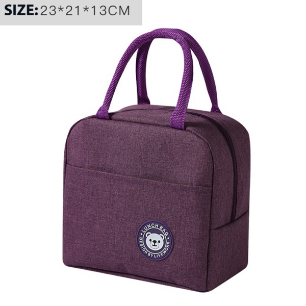 Madkassepose Bento Box Isoleringspakke Termiske picnicposer Purple