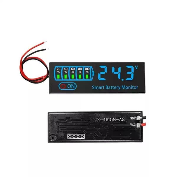 Smart batterimonitor DC 7-55V LED-display med hukommelse ved strømsvigt Blue