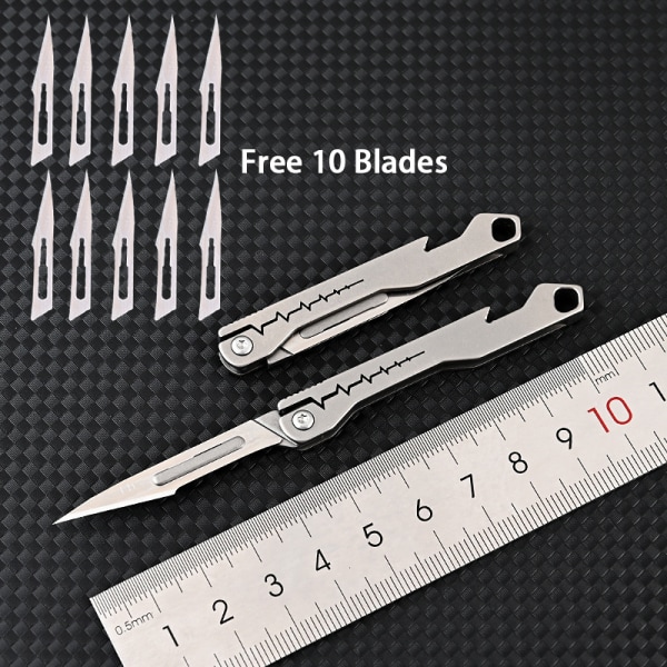 Mini Pullonavaaja Scalpel Titanium Alloy G10 Kahva taitettava O