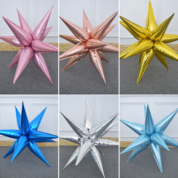 12 kpl Explosion Star Balloons Syntymäpäiväseremonia hääkoristeita C