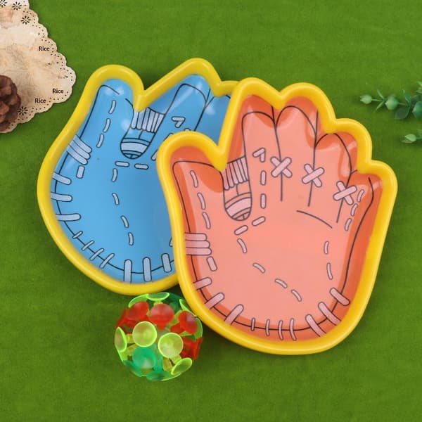 Klibbig bollkastningsspelset Basebollhandskeform Sugbollsleksak 1Set